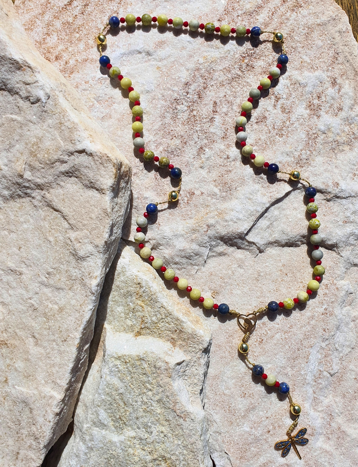 Mustard Jasper & Lapiz Dragon Fly