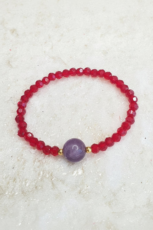 Red Thread Bracelet - Amethyst