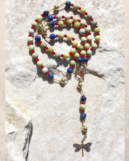 Mustard Jasper & Lapiz Dragon Fly