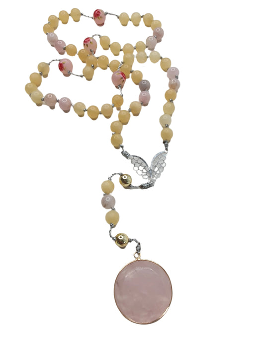 Lifting Yellow Jade & Romantic Rose Quartz