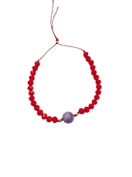 Red Thread Bracelet - Amethyst