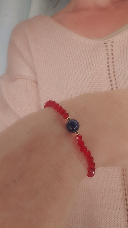 Red Thread Bracelet - Lapiz Lazuli