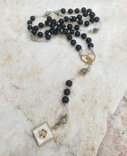 Obsidian and Sesame Jasper Prayer Beads