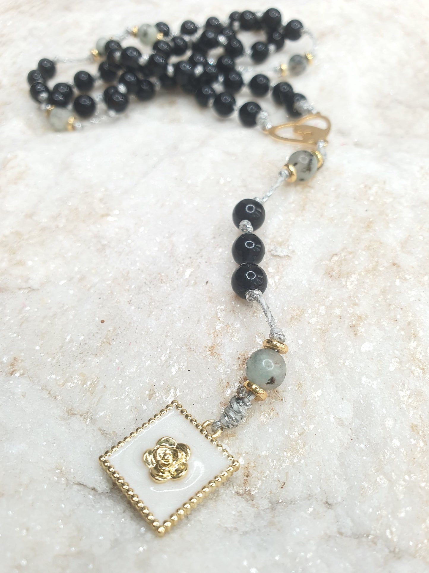 Obsidian and Sesame Jasper Prayer Beads