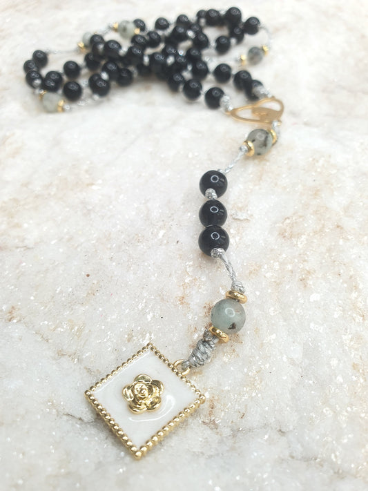 Obsidian and Sesame Jasper Prayer Beads