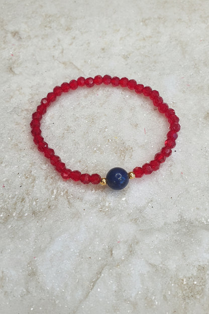 Red Thread Bracelet - Lapiz Lazuli