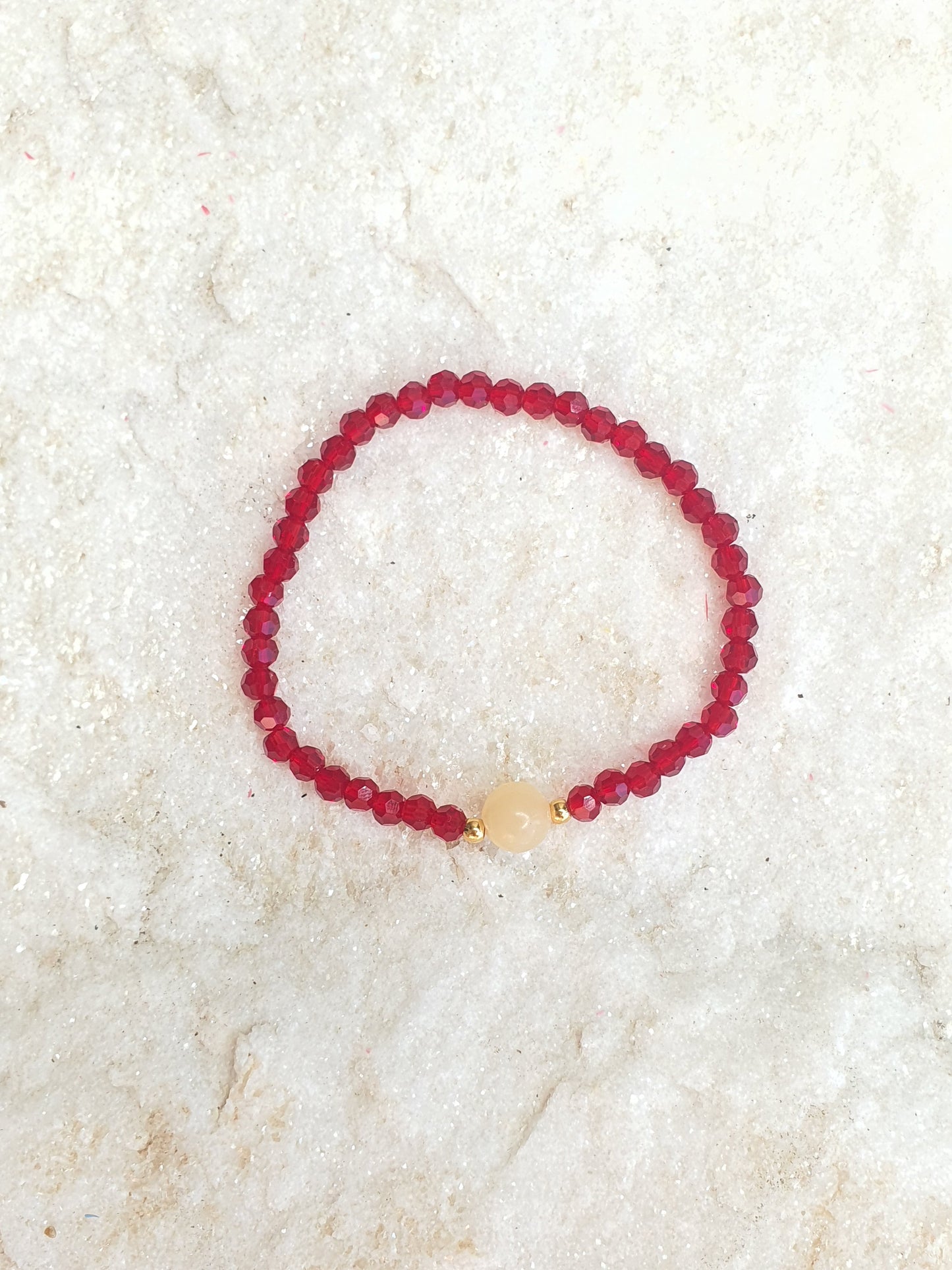 Red Thread Bracelet - Yellow Jade