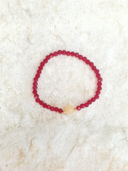 Red Thread Bracelet - Yellow Jade