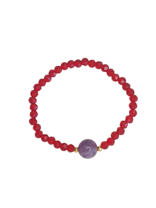 Red Thread Bracelet - Amethyst