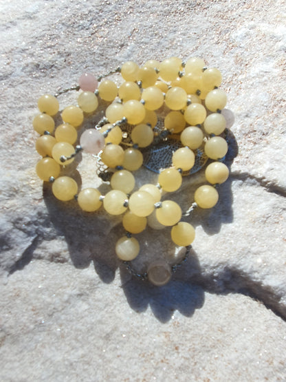Lifting Yellow Jade & Romantic Rose Quartz