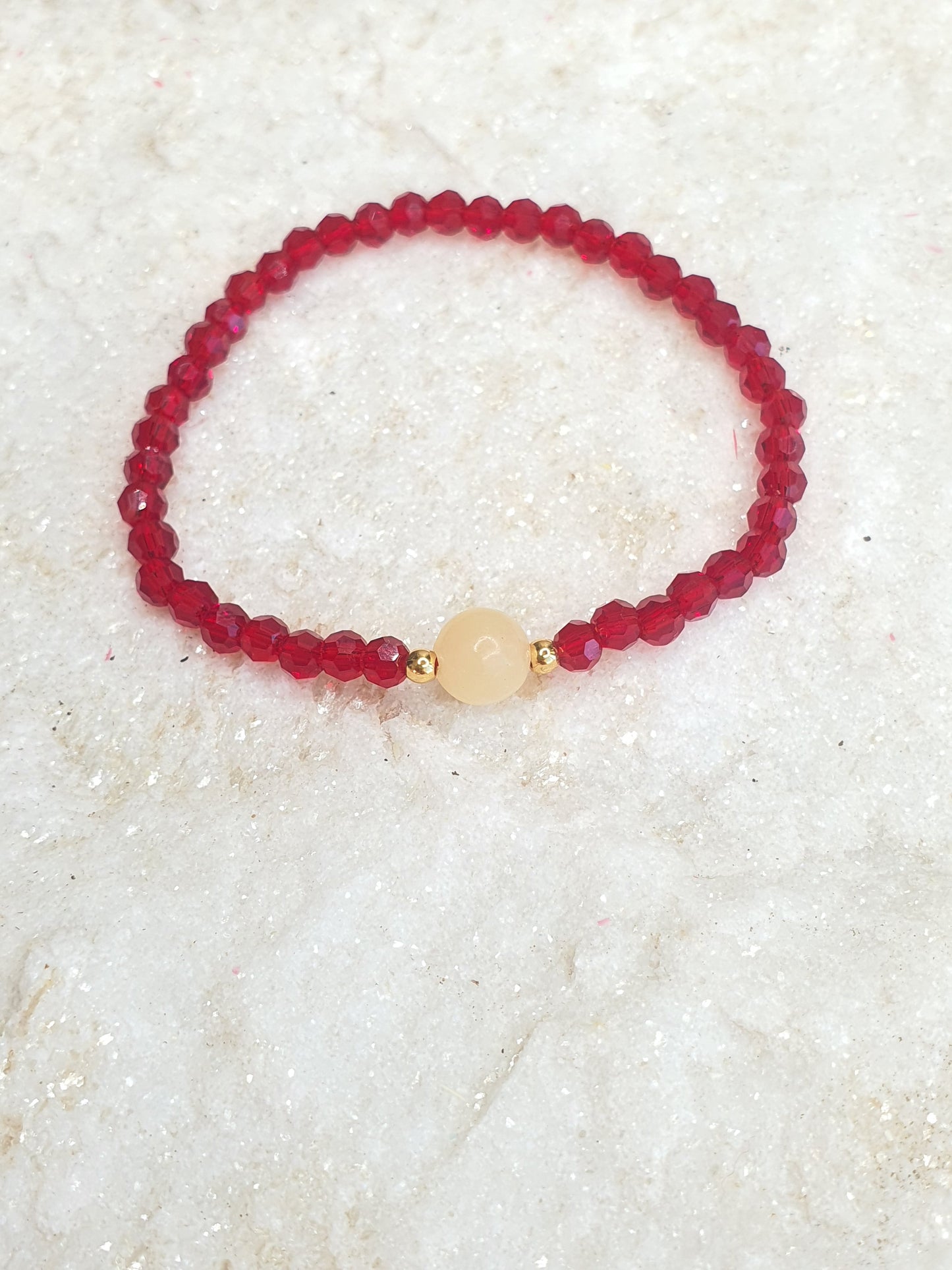 Red Thread Bracelet - Yellow Jade