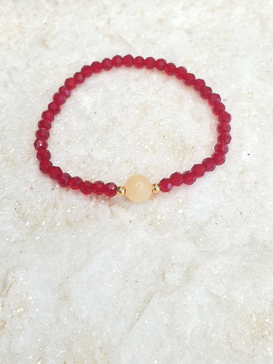 Red Thread Bracelet - Yellow Jade
