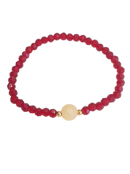 Red Thread Bracelet - Yellow Jade