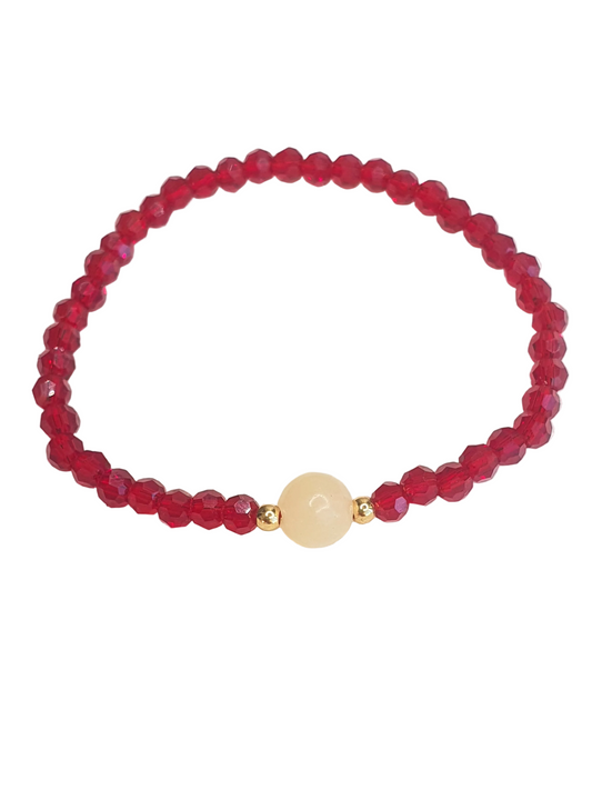 Red Thread Bracelet - Yellow Jade