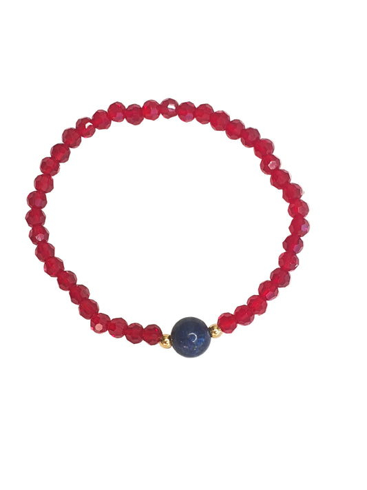 Red Thread Bracelet - Lapiz Lazuli