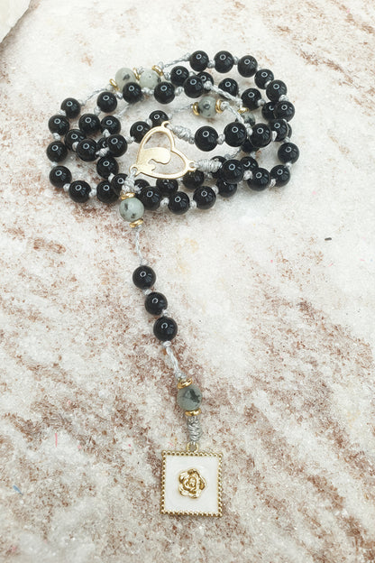 Obsidian and Sesame Jasper Prayer Beads