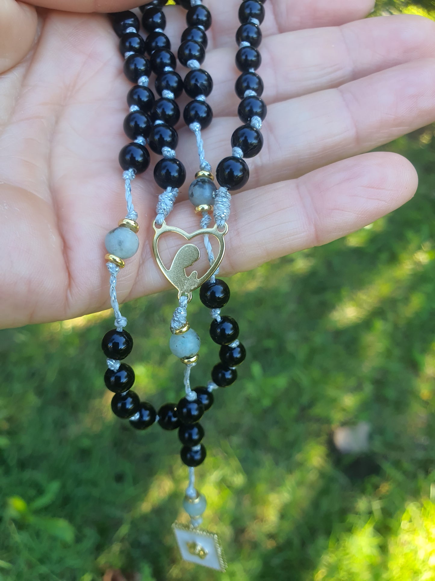 Obsidian and Sesame Jasper Prayer Beads