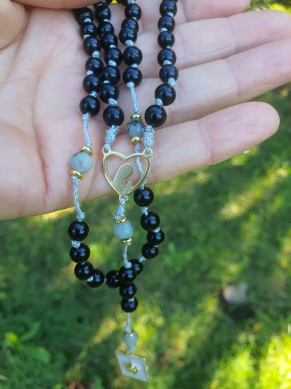 Obsidian and Sesame Jasper Prayer Beads